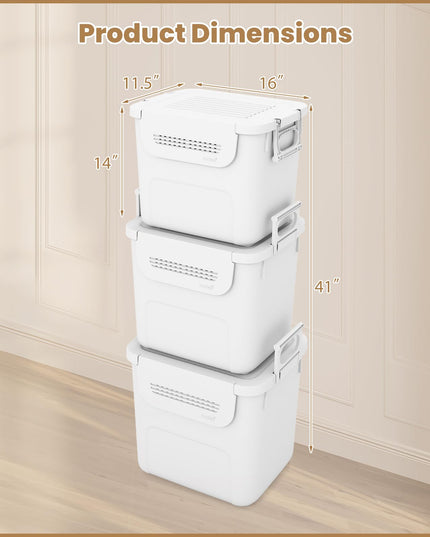 Bacs de rangement empilables Giantex 32QT avec couvercles