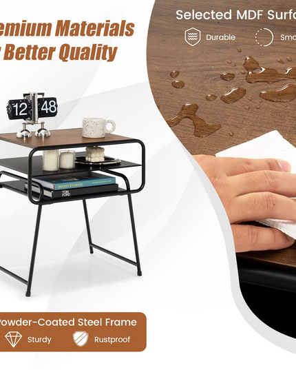 Giantex 3-Tier Side End Table with Shelf