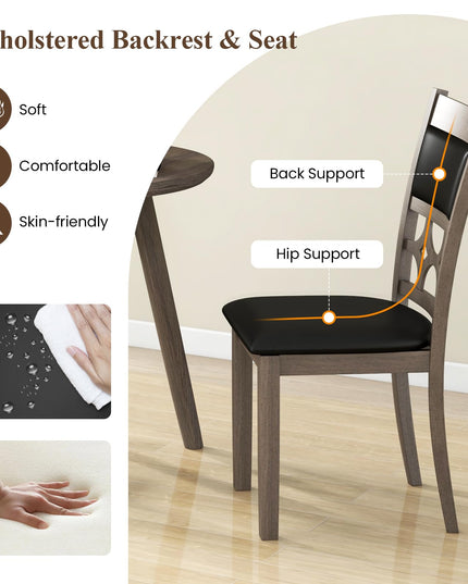 Giantex Wooden Dining Chairs, Farmhouse Armless Kitchen Chairs w/Padded Backrest & Seat