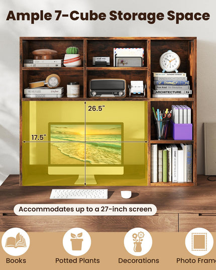 Giantex Desktop Bookshelf for Dorm College Office Home