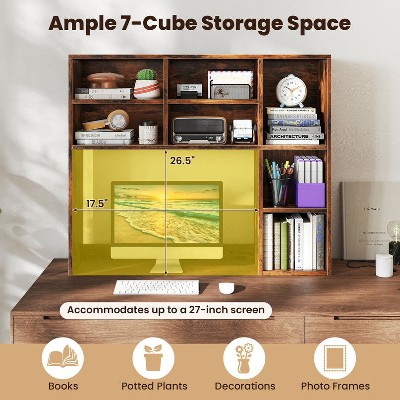 Giantex Desktop Bookshelf for Dorm College Office Home