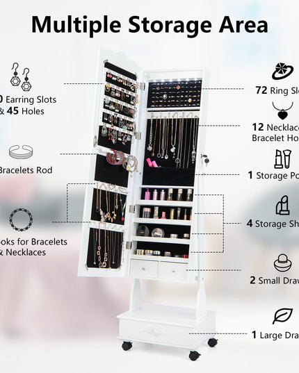CHARMAID Kids Jewelry Armoire & Adult Jewelry Cabinet Set