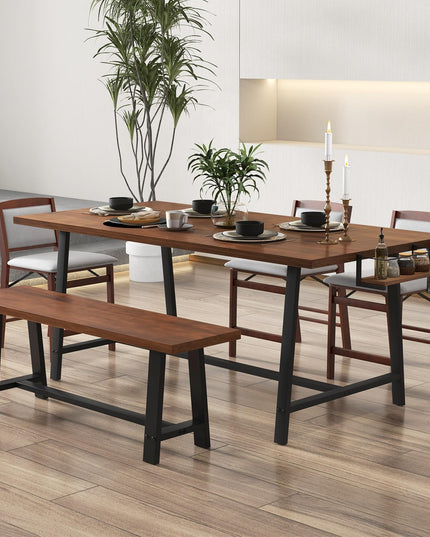 Giantex 72-Inch Dining Table for 5-7, Rectangular Kitchen Table with 2-Bottle Wine Rack