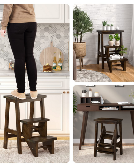 Folding 3 Tier Step Ladder - Giantex