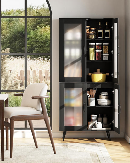 Giantex Kitchen Pantry Cabine with 4 Transparent Doors