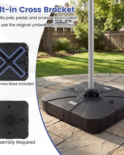 Pied de parasol déporté Giantex 285 lb pour parasols de 2,4 à 3 m