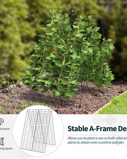 Giantex 4 Panels Cucumber Trellis A-Frame Garden Trellis for Plant Climbing