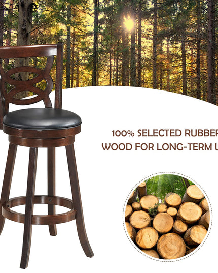 Giantex Bar Stools, Counter Height Dining Chair, Fabric Upholstered 360 Degree Swivel