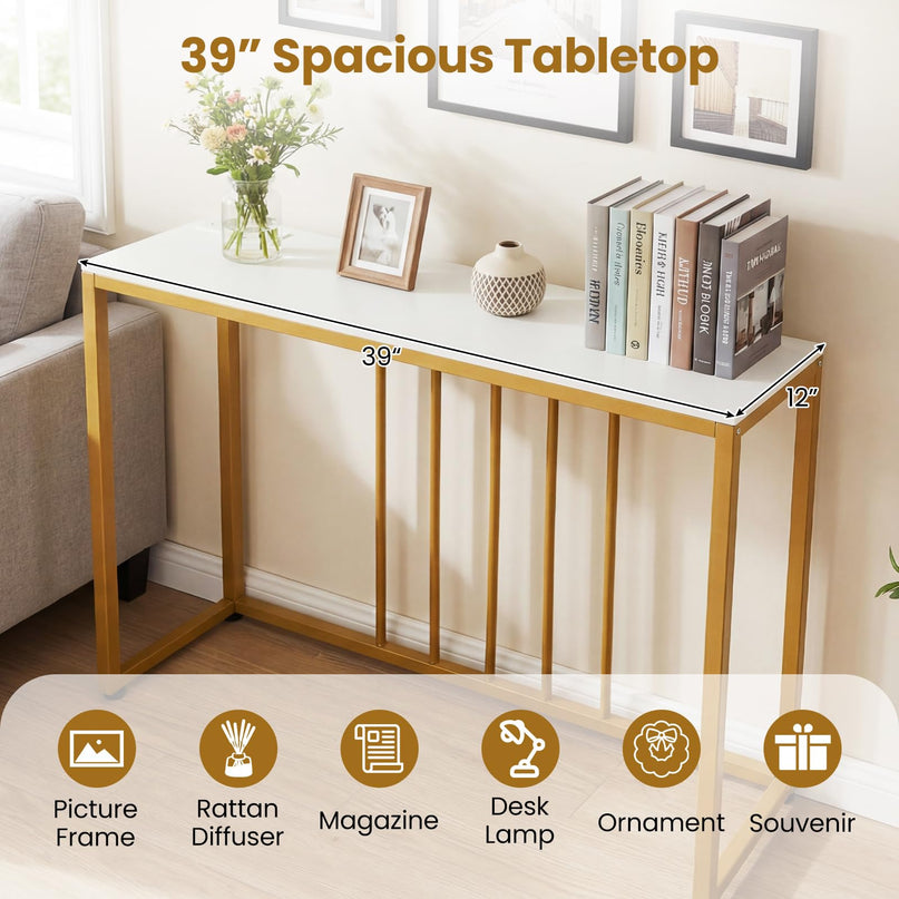 Giantex Console Table with Charging Station for Living Room