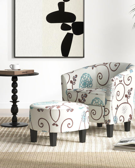 Giantex Small Accent Chair with Ottoman Set