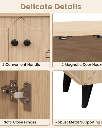 GIANTEX Geometric Shoe Cabinet with 2/3 Doors for Entryway