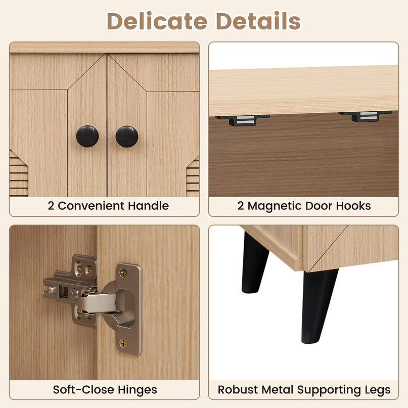 GIANTEX Geometric Shoe Cabinet with 2/3 Doors for Entryway