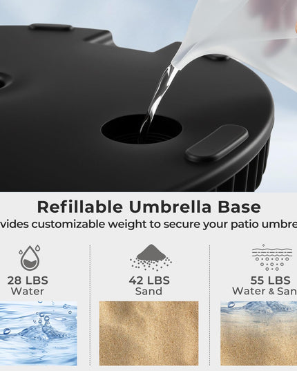 Giantex 55 lbs HDPE Patio Umbrella Stand Portable Pole Holder