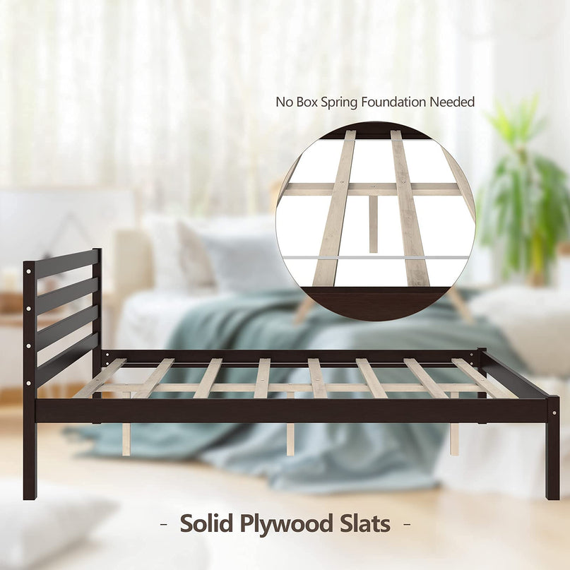 Giantex Wood Platform Bed Frame No Spring Needed Bed Mattress Foundation