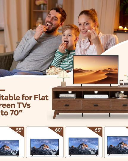 Giantex TV Stand for 60-70 Inch TV with 3 Storage Drawers
