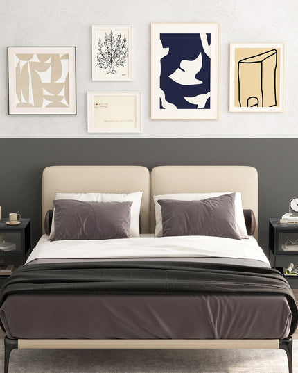 Giantex Black Nightstand, Modern End Table with Flip up Door