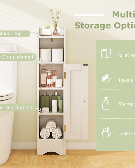 Giantex Small Bathroom Storage Cabinet with Door & Adjustable Shelves
