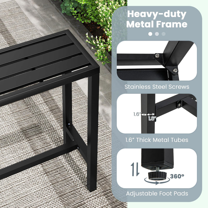 Giantex Outdoor Rectangle Bar Table with Counter Height