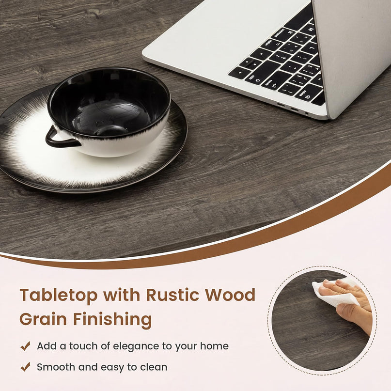 Giantex Table Basse en Bois de 39,5" avec Étagère de Rangement Ouverte et Cadre en Métal Finition Noire