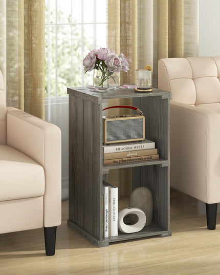 Giantex 2-Cube Bookcase Set of 1/2, 3-Tier Paulownia Wood Cubic Organizer w/Open Back