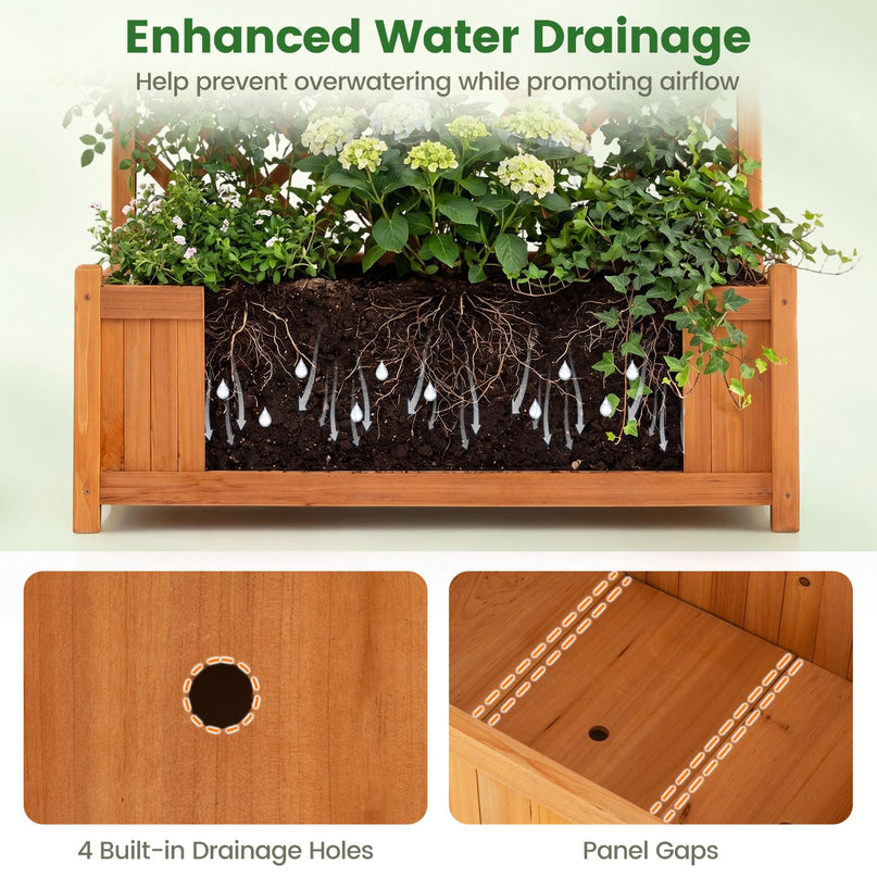 Giantex 71" Raised Garden Bed with Trellis