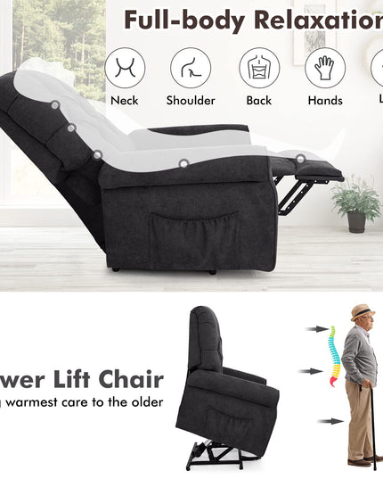 Giantex Power Lift Chair Electric Recliner for Elderly, Adjustable Backrest Footrest