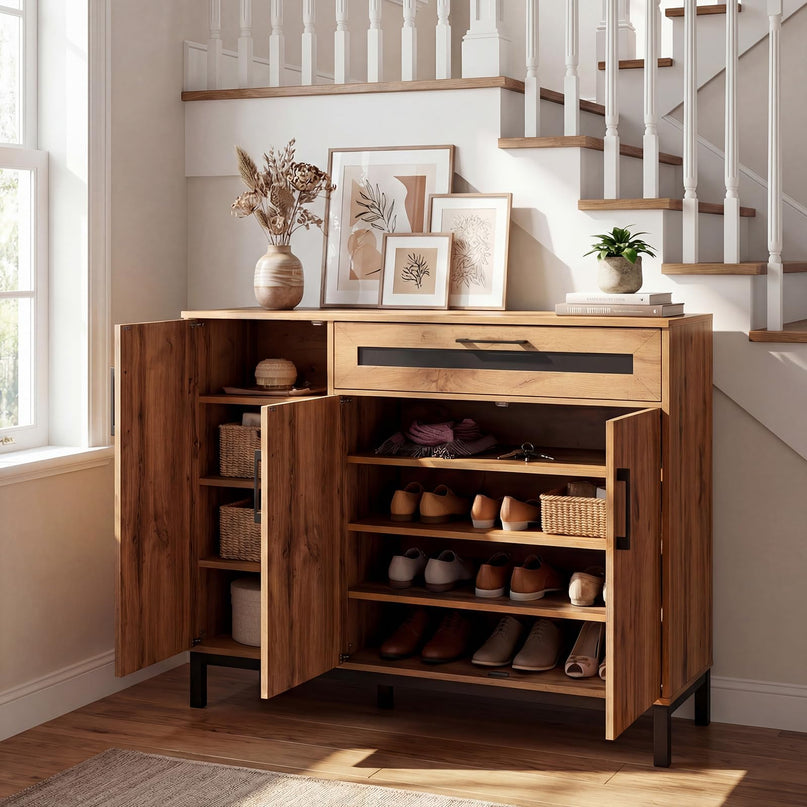 Giantex Buffet de rangement 48" | Bahut de ferme à 3 portes avec tiroir