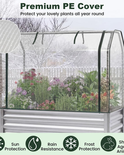 Giantex 44x22x60 Raised Garden Bed with Legs & Greenhouse Cover (1/2)