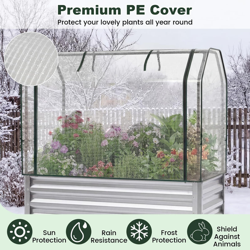 Giantex 44x22x60 Raised Garden Bed with Legs & Greenhouse Cover (1/2)