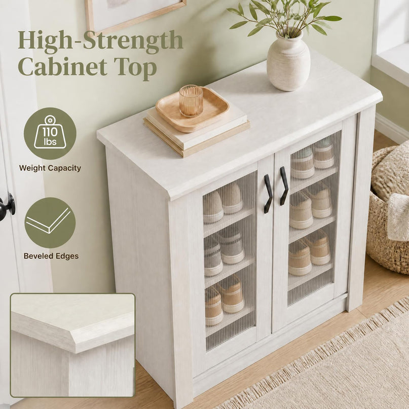 GIANTEX Shoe Storage Cabinet with 2/3 Doors and 3/6 Removable Shelves