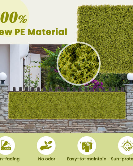Giantex 12PCS 20" x 20" Grass Wall Panels Backdrop, Garden Privacy Fence Screen, 33.3 Sq.ft Artificial Moss Wall Panels