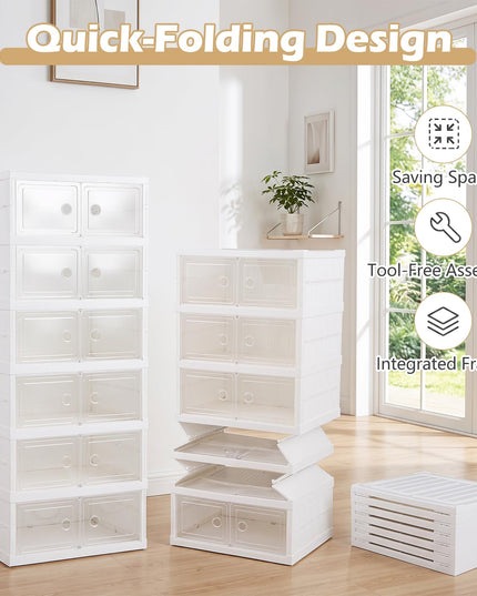 Giantex 6-Tier Folding Shoe Rack Organizer