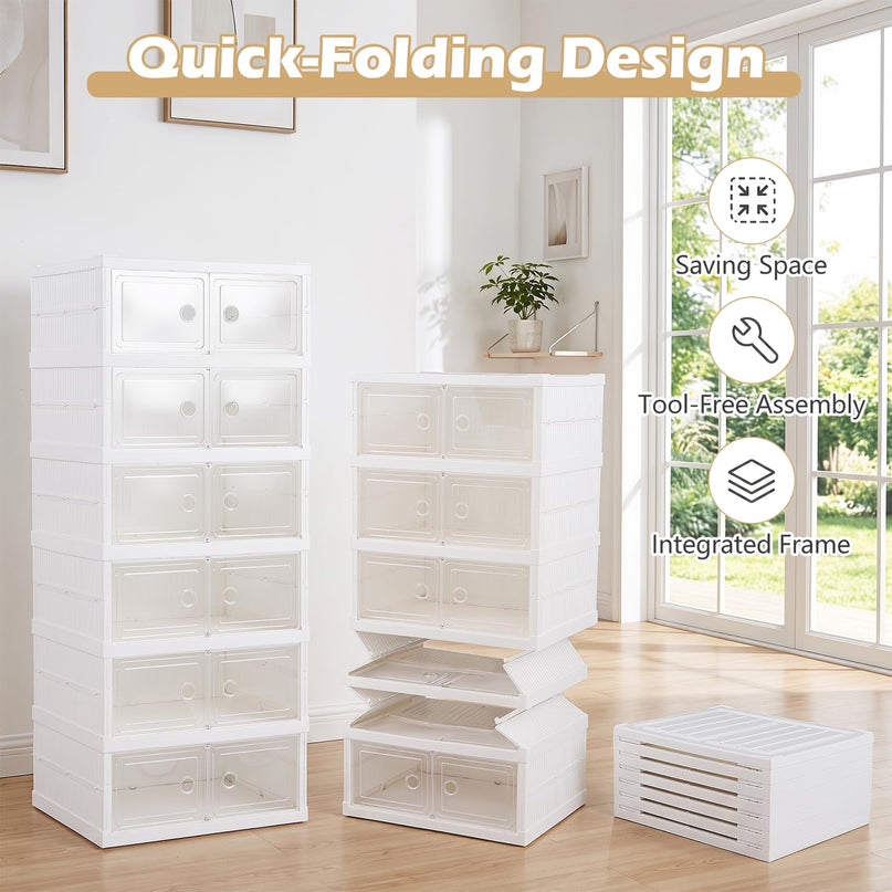 Giantex 6-Tier Folding Shoe Rack Organizer