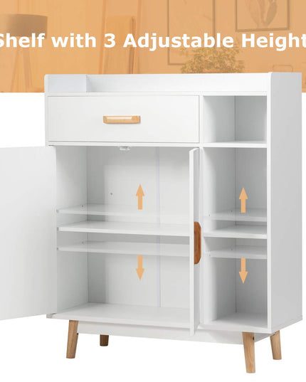 Floor Storage Cabinet Free Standing Cupboard Chest with 1 Drawer