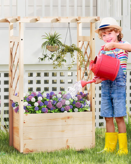 Giantex Raised Garden Bed with Sided Trellis & Hanging Roof ( 31”x16”x41” )