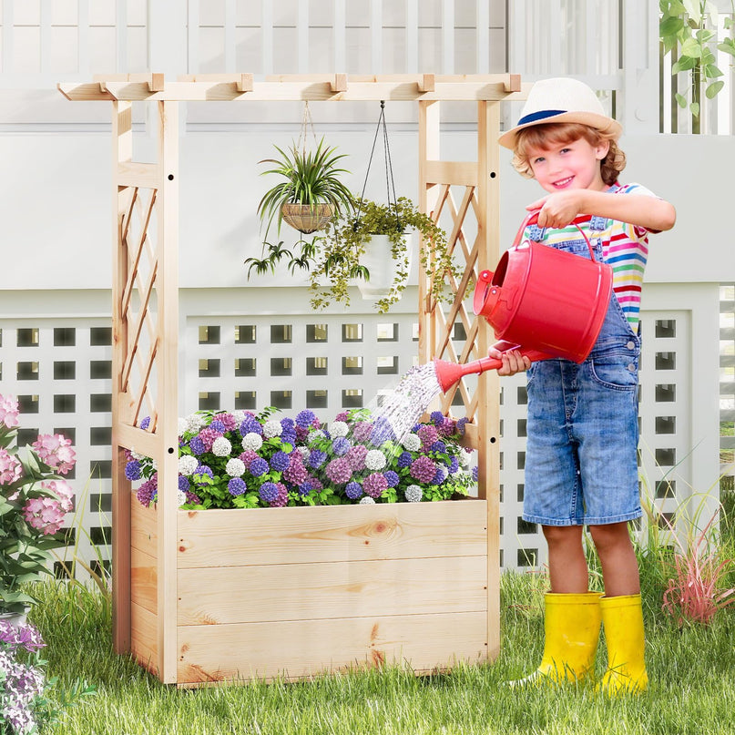 Giantex Raised Garden Bed with Sided Trellis & Hanging Roof ( 31”x16”x41” )