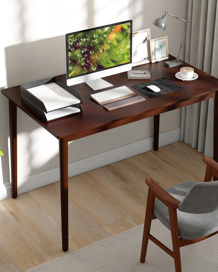 Giantex Dining Table for 4, Rectangular Kitchen Table, Mid Century Modern Dining Table with Rubber Wood Legs