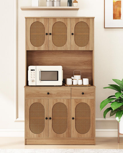 Buffet de Cuisine Giantex 180 cm, Armoire de Rangement Bohème
