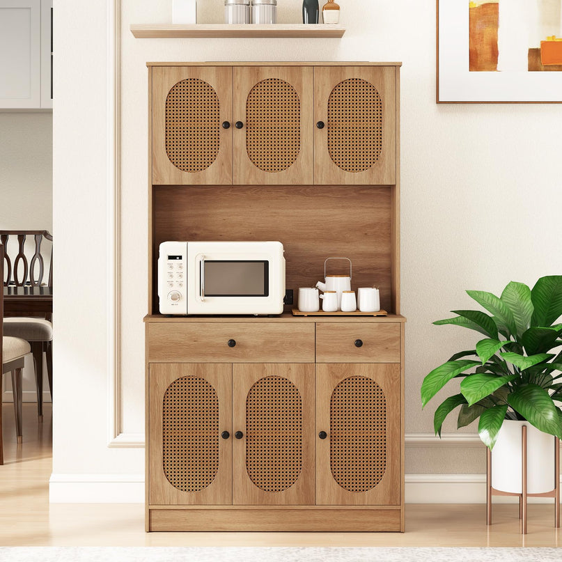 Giantex Kitchen Hutch 71" Tall Boho Pantry Cabinet