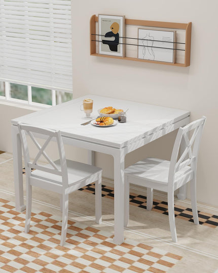 Giantex Wood Dining Chairs, Armless Kitchen Chairs w/Rubber Wood Legs & Curved Backrest