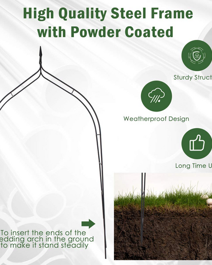 Giantex Metal Garden Arbor and Cart Plant Stand