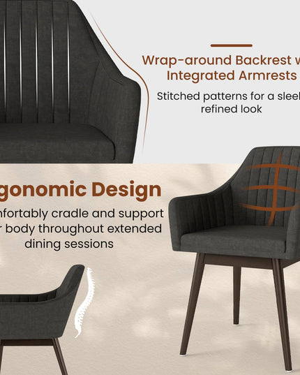 Giantex Upholstered Dining Chairs Set of 2/4 for Living Room