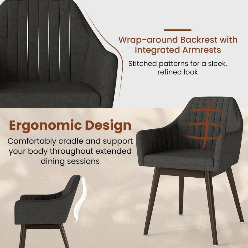 Giantex Upholstered Dining Chairs Set of 2/4 for Living Room