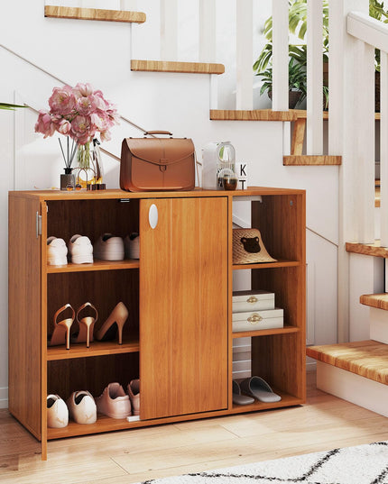 Giantex Wood Shoe Cabinet with Doors for Entryway