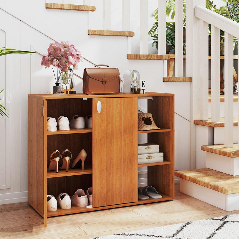 Giantex Wood Shoe Cabinet with Doors for Entryway