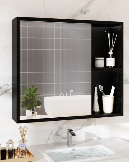 Giantex Medicine Cabinet, Bathroom Wall Cabinet with Mirror Door, 2 Adjustable Shelves, 2 Open Shelves