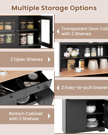 Giantex 67" Kitchen Pantry Cabinet for Dining Room