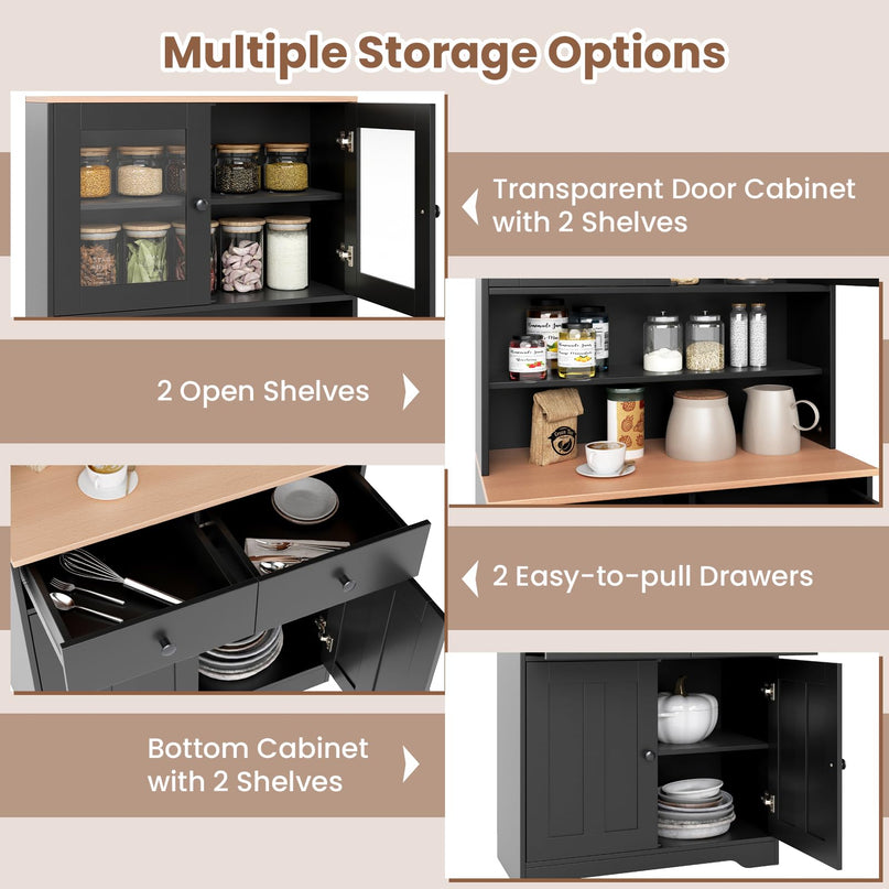 Giantex 67" Kitchen Pantry Cabinet for Dining Room