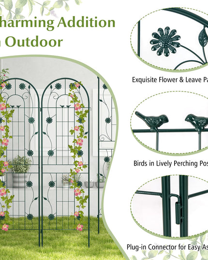 Giantex Garden Trellis, Tall Galvanized Steel Trellis for Climbing Plants