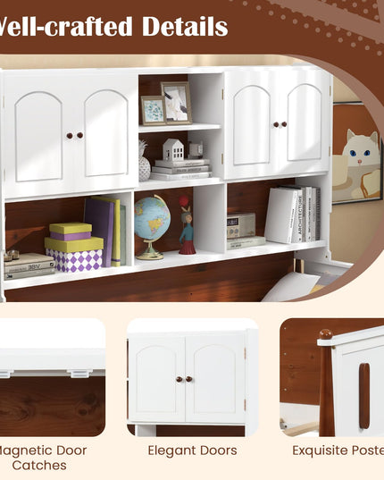 Giantex Wood Twin Bed with Storage